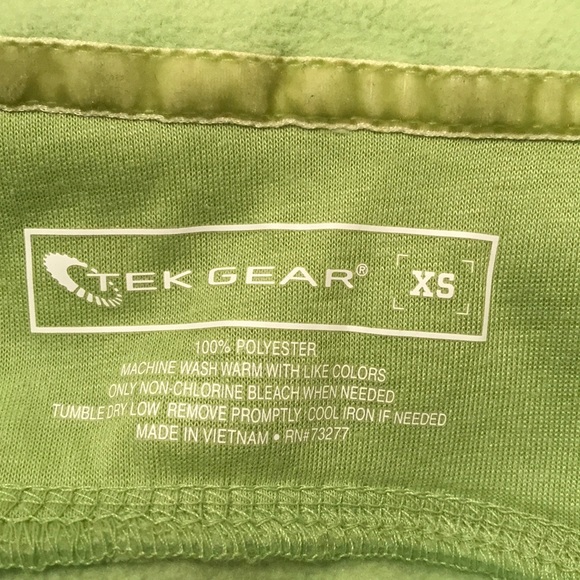 Tek Gear Lime Green Fleece 1/4 Zip Jacket Size XS - Picture 6 of 8